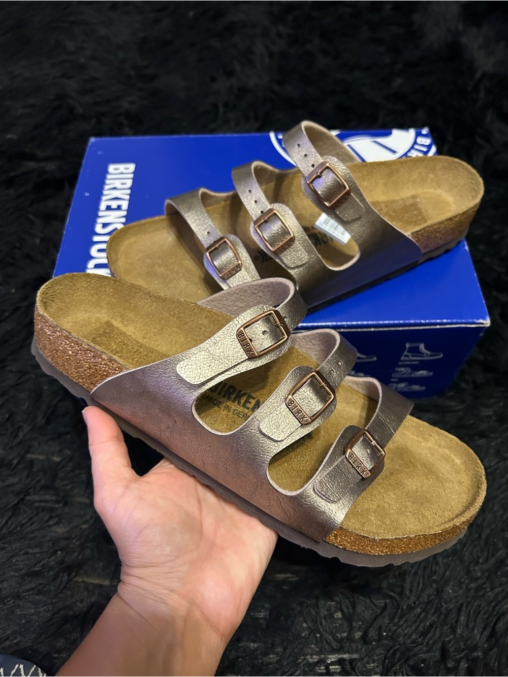 BIRKENSTOCK Florida Taupe buckle sandals slippers shoes women’s eur 40 new